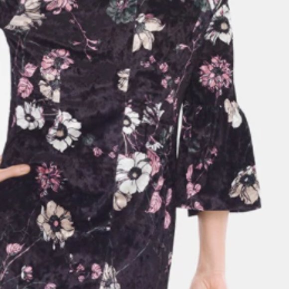 VELVET FLORAL DRESS - Picture 6 of 6